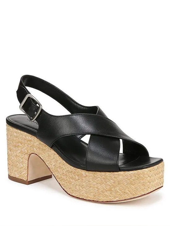 Vince Shoes - NEW Vince Clementine Black Leather Platform Sandals, Size 9